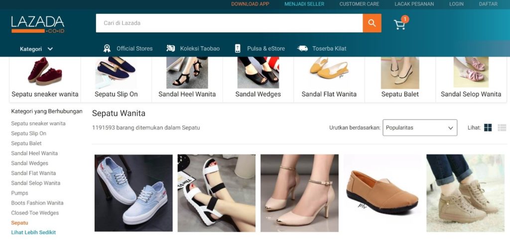 Lazada sepatu